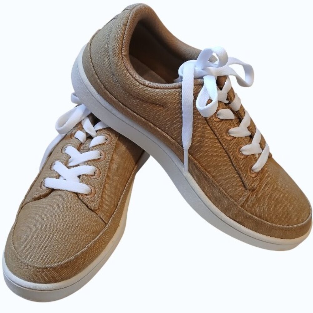 ALLBIRDS Pacer Camel Canvas Lace Up Sneakers - LIKE NEW - Picture 1 of 12